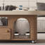 Table basse mobile de rangement de style médiéval-129019445