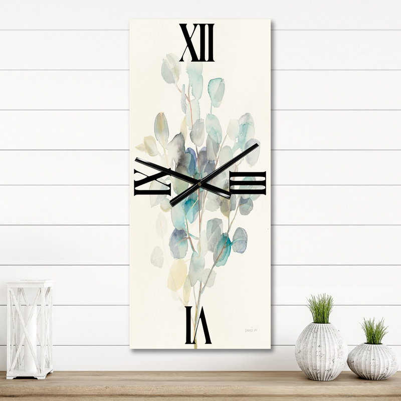 Eucalyptus feuilles I - Horloge murale traditionnelle, Grand