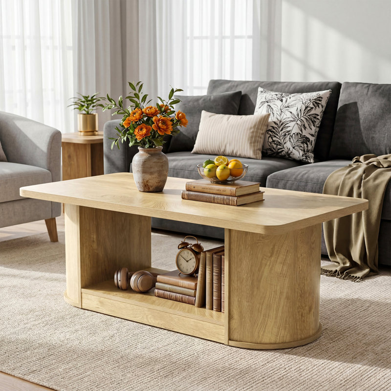 Pedestal Coffee Table with Storage