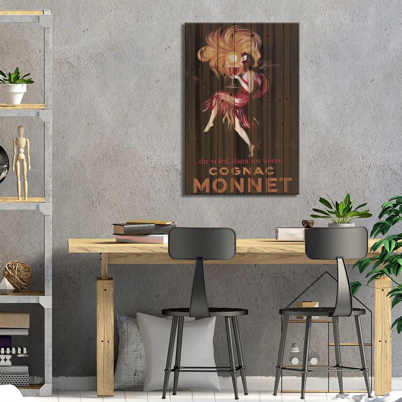 Cognac Monnet (Vintage) by Leonetto Cappiello - Unframed Graphic Print on Wood, 18" W x 26" H