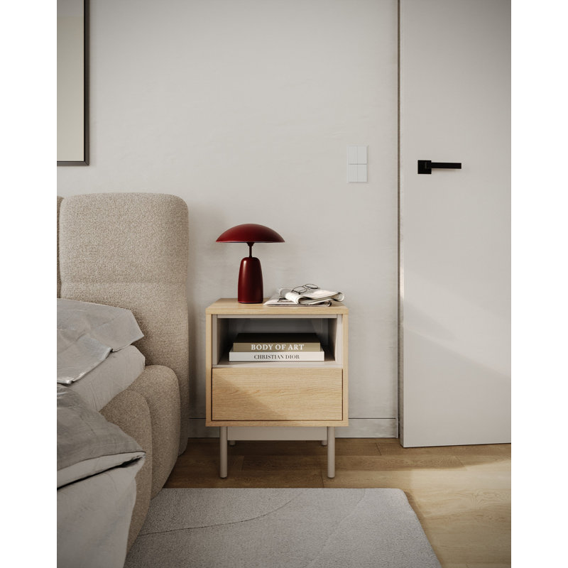 45cm W Manufactured Wood Bedside Table