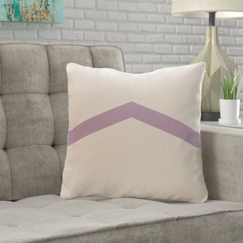 Geometric Reversible Throw Pillow, 18" x 18", Lilac