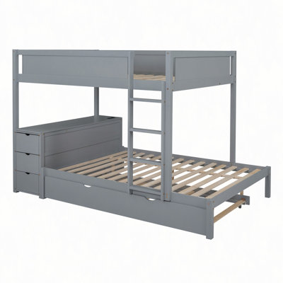 Bunk Bed with Trundle, Storage and Desk
