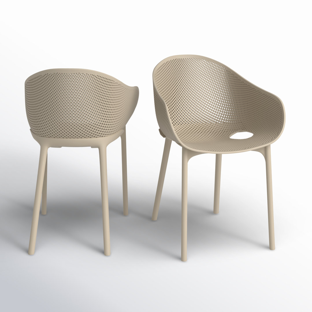 Farrah Outdoor Stacking Dining Armchair (Set of 2) AllModern 