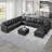 Brizzia 10 - Piece Upholstered Sectional Curved Arm  With Storage-1150065290