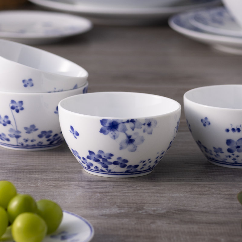 Ensemble de 4 petits bols Noritake Bloomington Road, bleu, 4,25 po, 10 oz