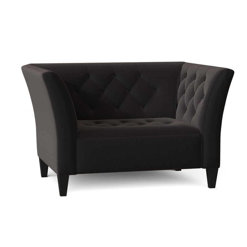 Carruth Upholstered Armchair, Bella Asphalt Performance Velvet