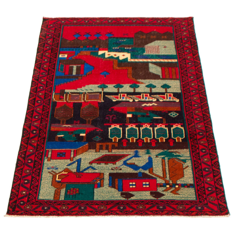 Tapis rouge foncé Kalgoorlie 3 pi 5 po x 6 pi 7 po