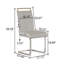 Table de salle à manger 31,5 "circulaire blanche, table de salle à manger, table de salle à manger pour 2 à 4 personnes, plateau et base en panneau de fibres à densité moyenne et 2 chaises de salle à manger en métal argenté-114794975