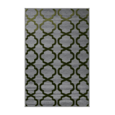 Machine Washable Trellis Gray Area Rug