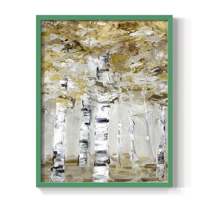 Neutral Birch I Framed Print - Solid Wood, Green, 30" H x 24" W