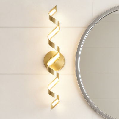 Luminaire de salle de bain avec design en spirale, lumière de salle de bain moderne à DEL à intensité variable sur miroir