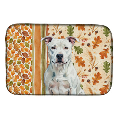 American Staffordshire Terrier Heirloom Fall Dish Drying Mat