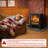 19” Freestanding Electric Fireplace Heater, Indoor Fireplace With Adjustable Flame Effect, Easy Control, Small Corner Heater For Living Room, Bedroom, Carbon Black