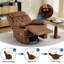 Fauteuil inclinable pivotant surdimensionné, fauteuil à bascule inclinable à 360°, canapé une place en PU marron-1269426150