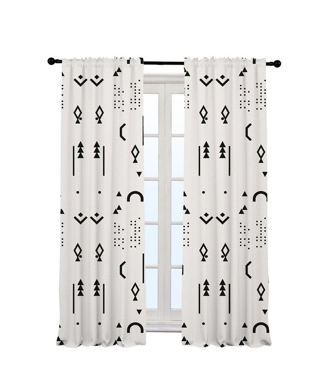 Arawn Semi Sheer Curtain Single Panel, 140cm Width x 300cm Drop, White