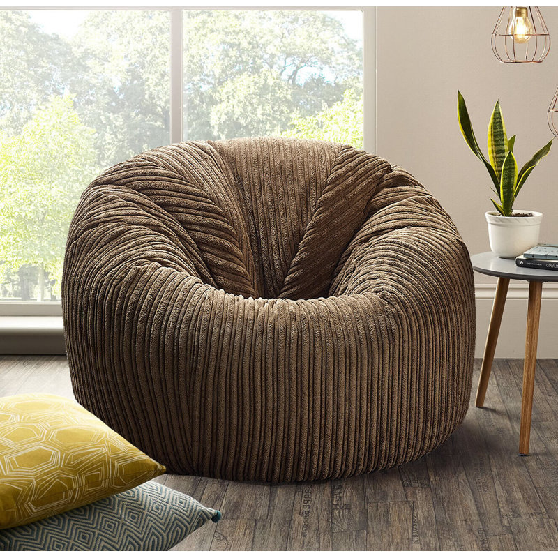 XXL Jumbo Cord MEGA Size Classic Beanbag Chair Ready Filled, Brown