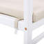 Ensemble de 2 chaises de salle à manger d'extérieur, fauteuil de patio en bois d'acacia avec dossier en corde et coussin hydrofuge, structure blanche, capacité de poids de 400 lb