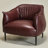 Arloh 33" Wide Faux Leather Barrel Chair with Pleated Backrest Metal Legs-1971742189