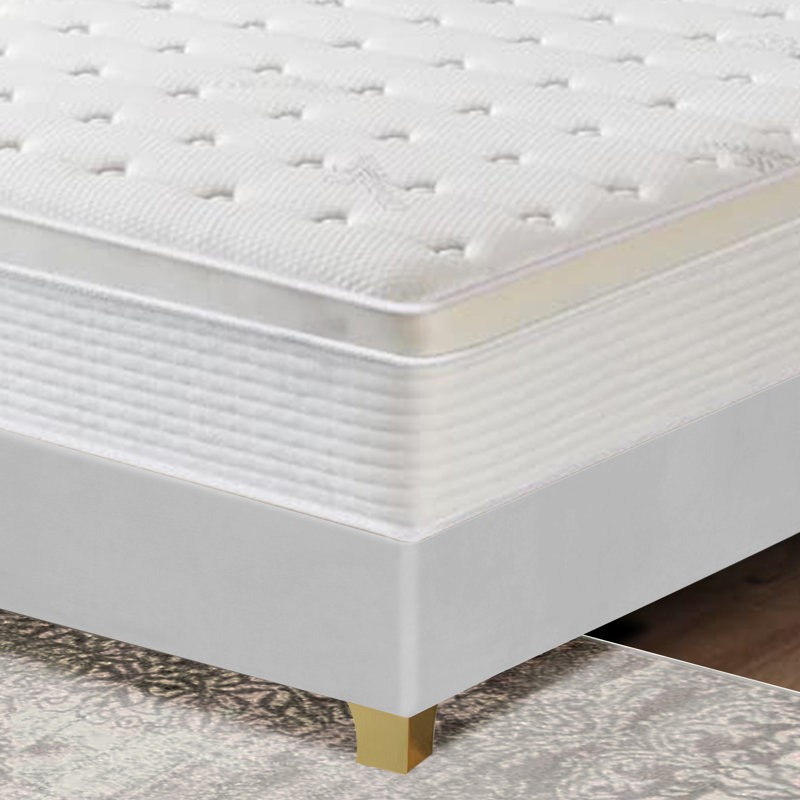 Base de lit tapissier en vinyle, tête de lit attrayante et durable, comprend 3 pattes de couleur au choix: or, argent et noir