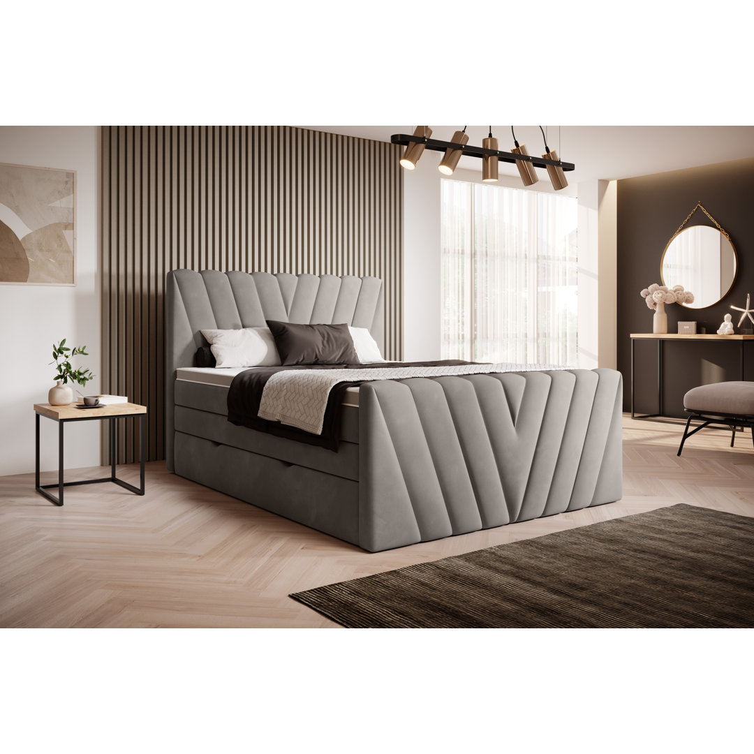 Boxspringbett Mankin mit Topper und Bettkasten