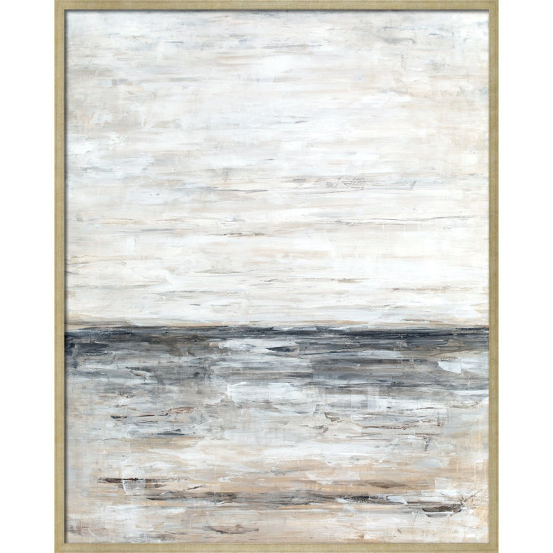 «Here Still», peinture sur toile, Cadre argenté caramel