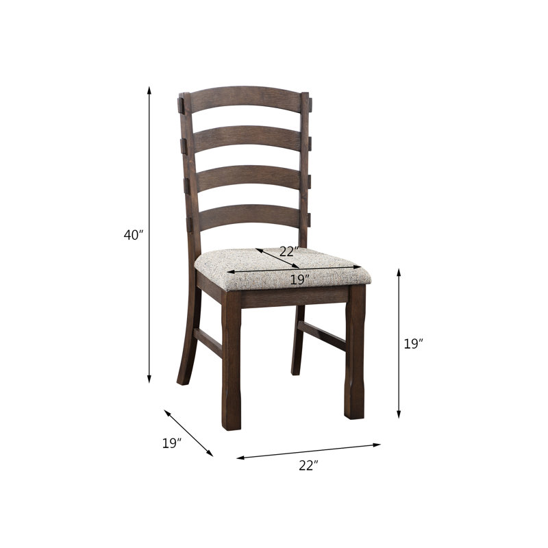 Chaise grise en tissu gris et table de salle à manger rectangulaire rustique avec finition brun et chêne