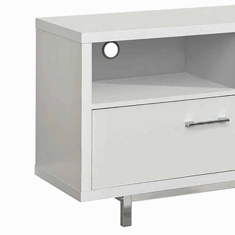 Console de télévision blanche avec tiroir 60 po