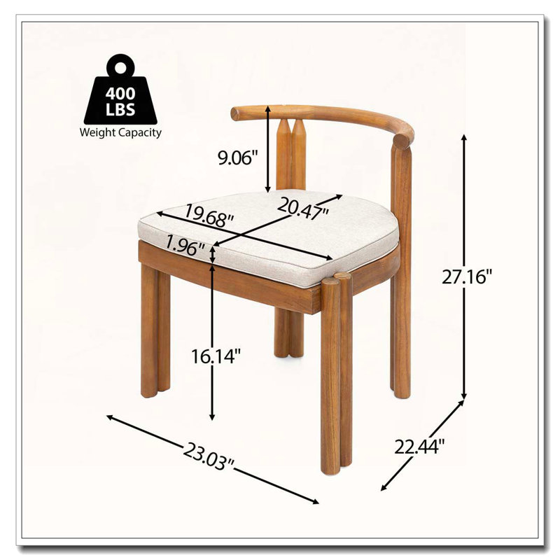 Wood Armless Dining Chair