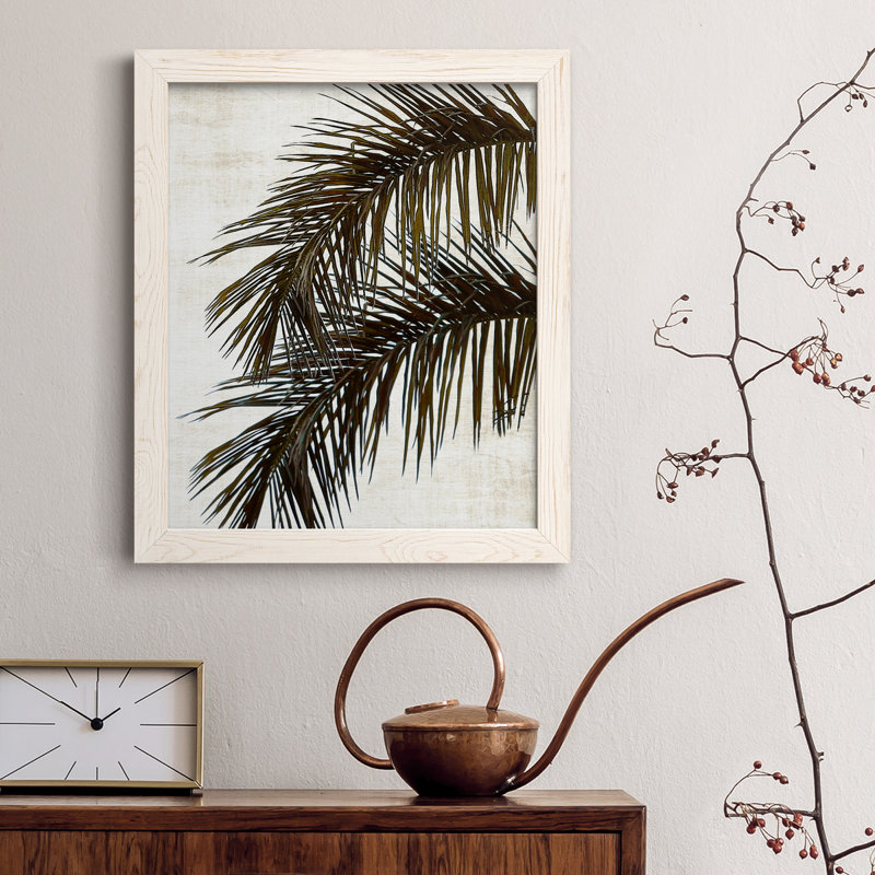 Palmier II - cadre photo, impression sur toile, H 44 po x l 31 po x P 1 po, Toile avec cadre blanc