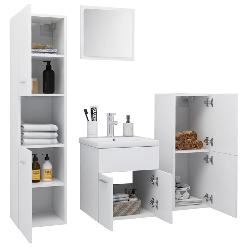 Geirlaugur Bathroom Furniture Suite, White