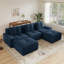 Canapé modulaire en forme de U Boneless, tissu de velours côtelé à compression et sans assemblage-123043454