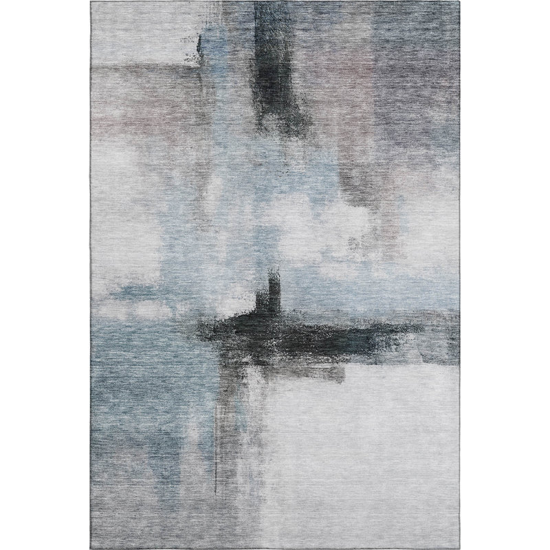 Premium Machine Washable Wayne AMF1097 Modern Rug, Rectangle 8' x 10'
