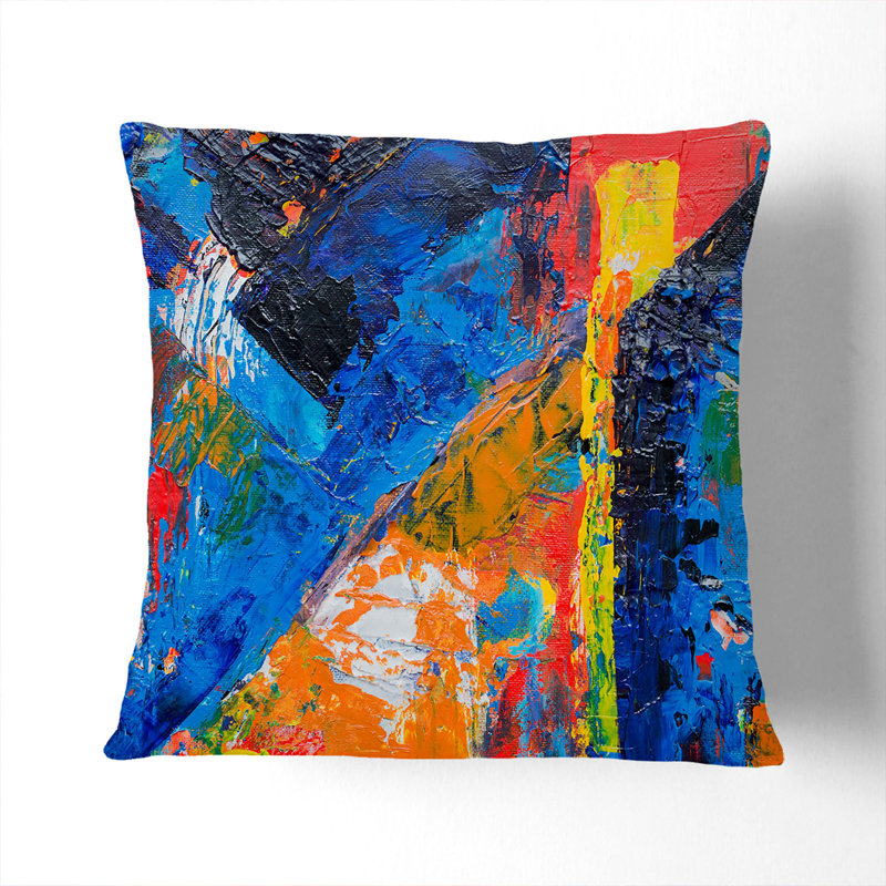 Abstract Square Cushion, 55 x 55 cm, Black