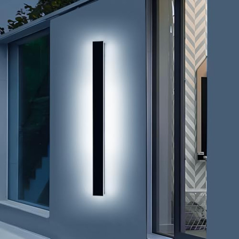 Applique murale d'extérieur moderne 57 pouces, lumière DEL à intensité variable 3000K-6000K avec télécommande, IP65 imperméable, luminaire linéaire extérieur pour maison, patio, jardin, cour