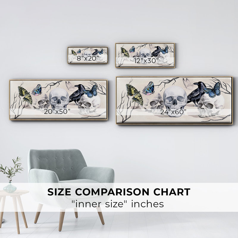 Nevermore Collection D- Framed Canvas, 20" H x 50" W