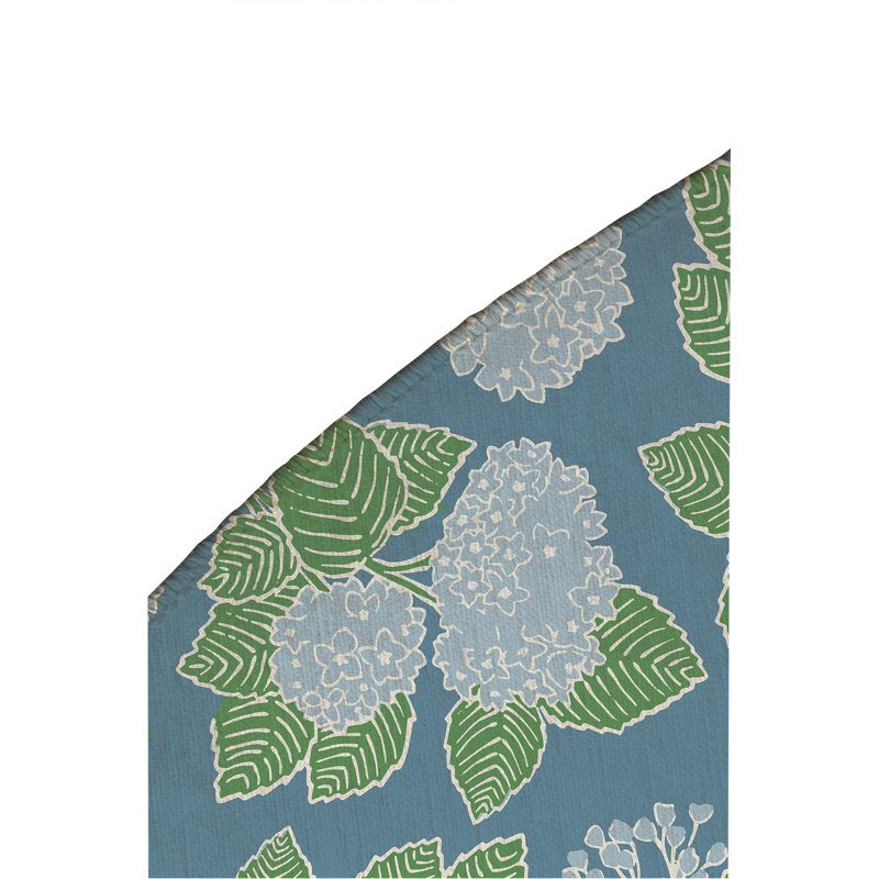 Hydrangea Non Slip Outdoor Rug, Round 5'