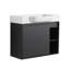 Meuble-lavabo mural multifonctionnel avec porte à fermeture en douceur et tablettes ouvertes-924851003-924851005