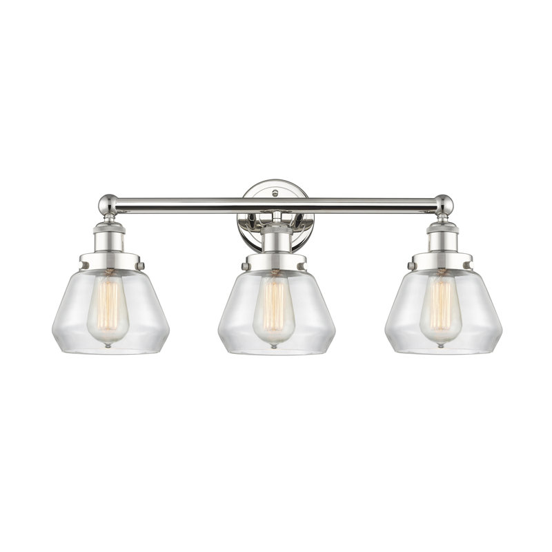 Éclairage de salle de bain à 3 lumières à intensité variable Rivka, Transparent, Nickel poli