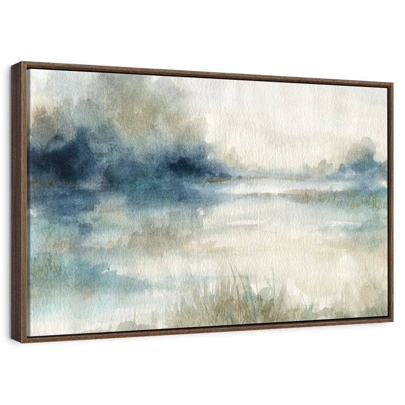 Still Still Waters II, 13 po x 9 po, Cadre flottant noyer