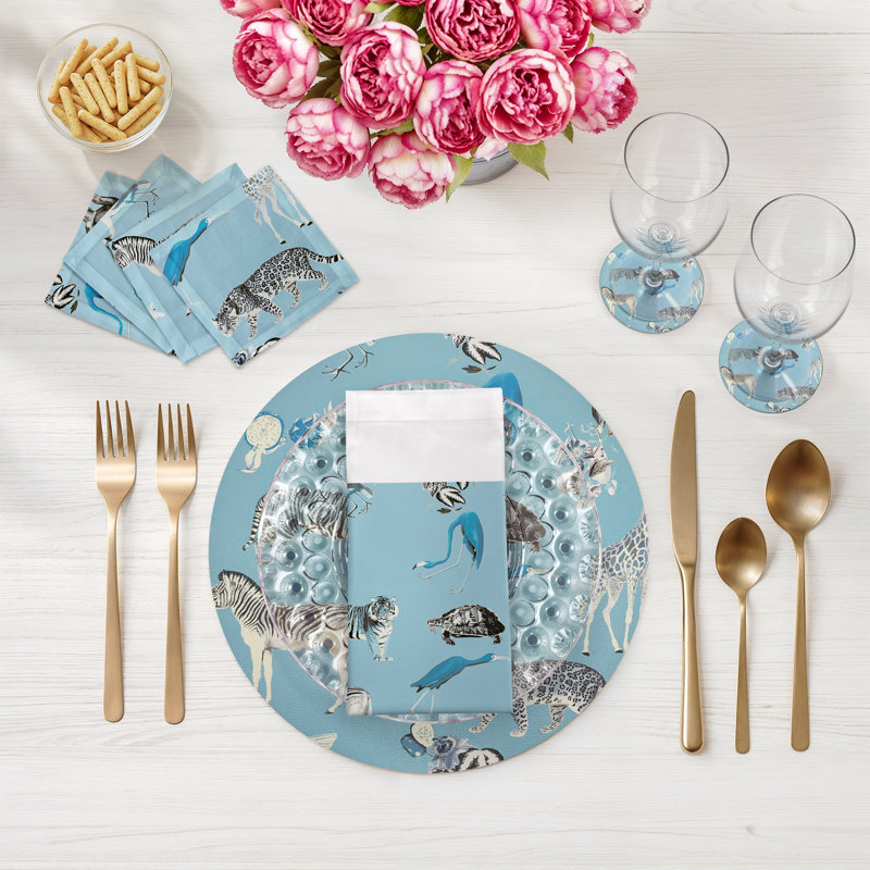 Exotix Vegan Leather Round Placemats, Stamford