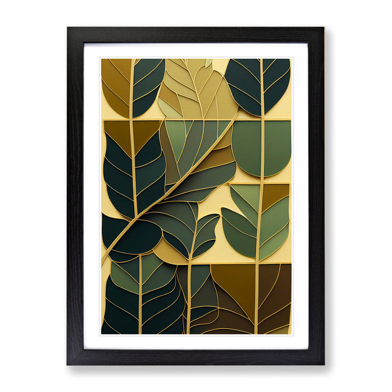 Leaves - Framed Print, 34cm H x 25cm W x 2cm D, Black