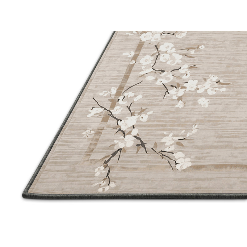 Tapis gris soyeux et moelleux, Carré 3 pi