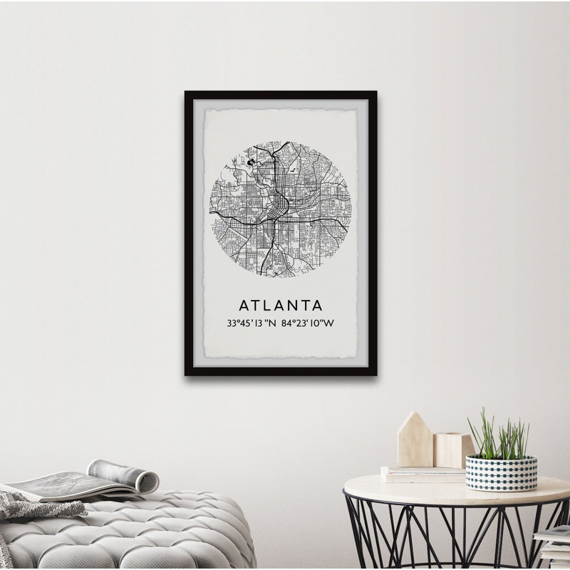 " Atlanta, Georgia Coordinates ", 18" H x 12" W x 1.5" D