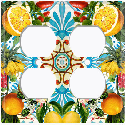 Patterned 2 - Gang Duplex Outlet Standard Wall Plate