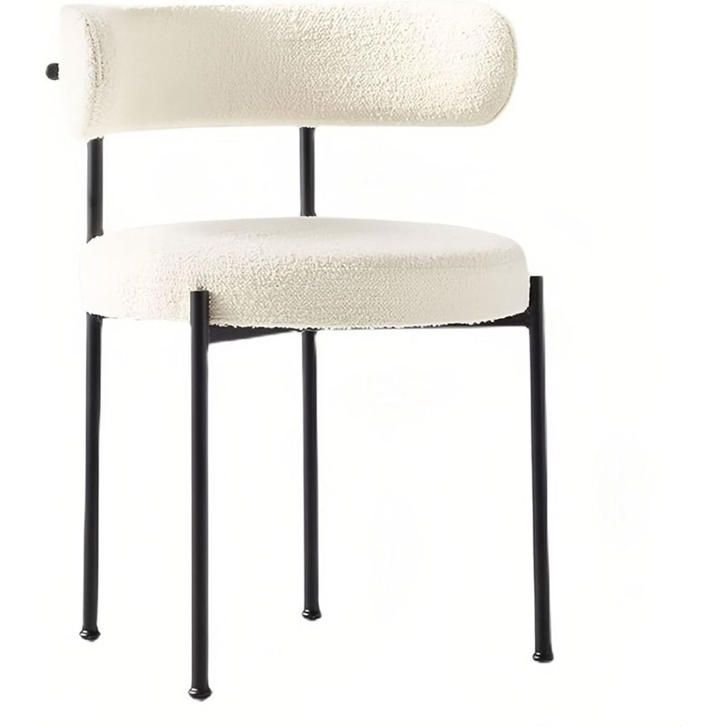 49 cm H Side Chair in White, 4