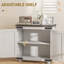 Buffet Buffet, moderne avec tablette réglable et porte de grange, tablette de porte de rangement blanc et brun vieilli, blanc / brun, l 31,1 po x P 15,4 po