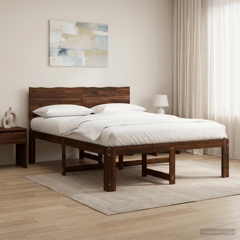 Bed, Small Double (4'), Dark Brown