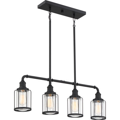 Luminaire suspendu linéaire à 4 lumières pour îlot de cuisine Leyden