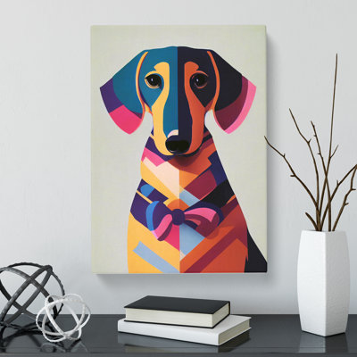 Dachshund Retro - Wrapped Canvas